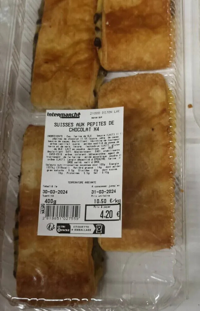 Suisses aux pépites de chocolat