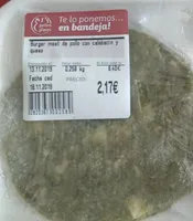 Burguer de pollo y calabacín y queso