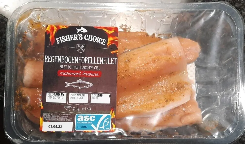 Filet de truite arc-en-ciel mariné