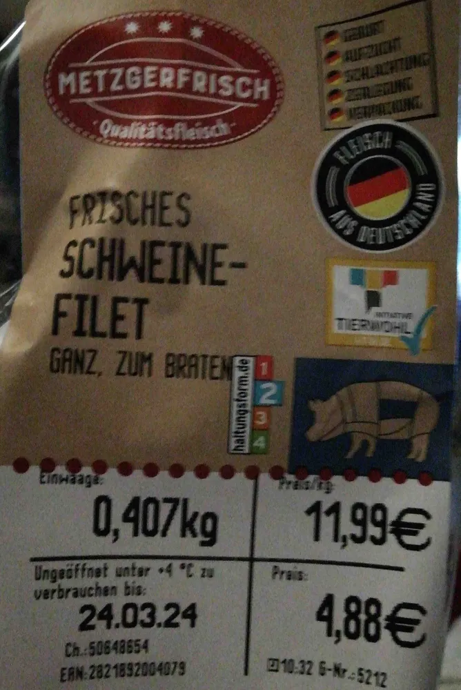 Frisches Schweinefilet