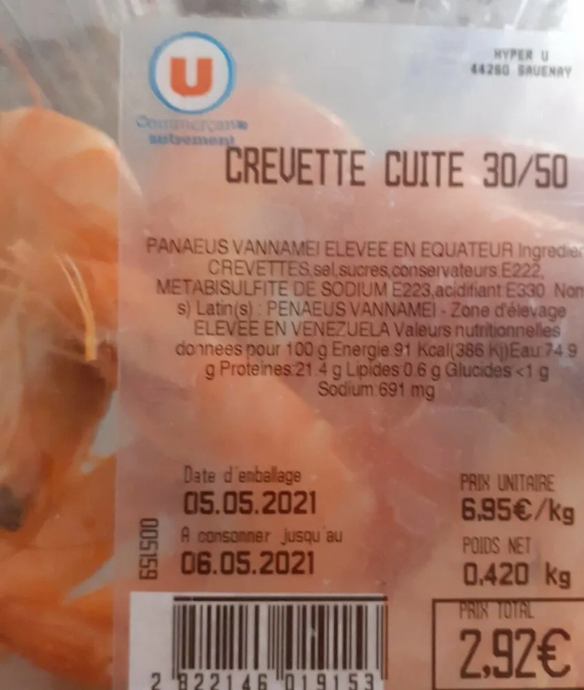 Crevette cuite