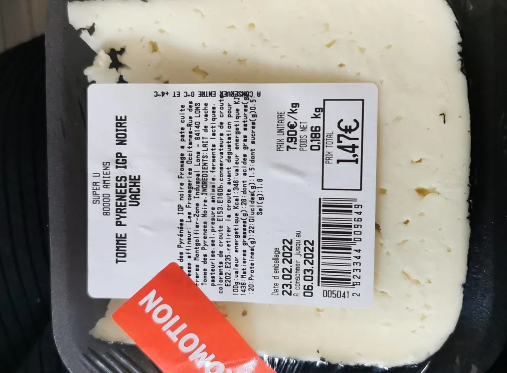 Tomme Pyrénées igp noire vache