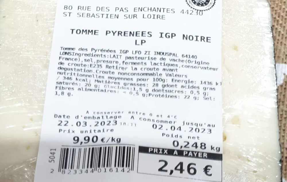 Tomme Pyrénées igp noire