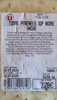 Tomme Pyrénées Igp noire vache