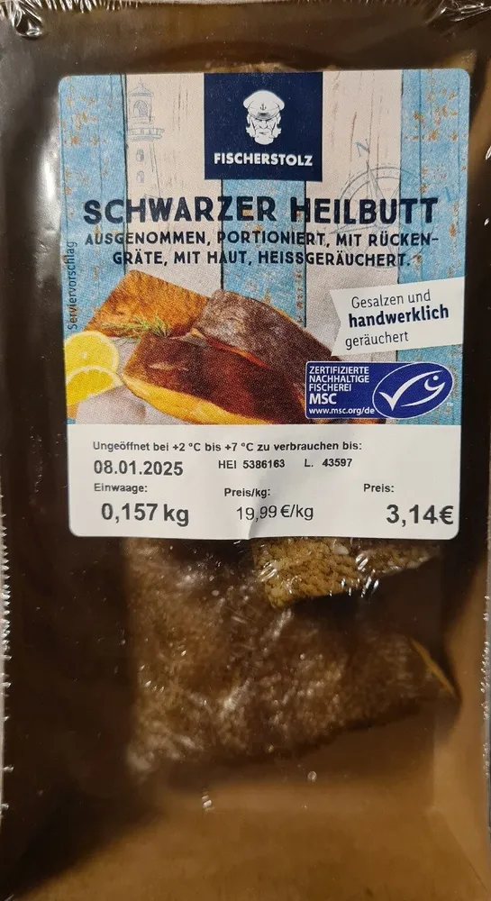 Schwarzer Heilbutt, heißgeräuchert