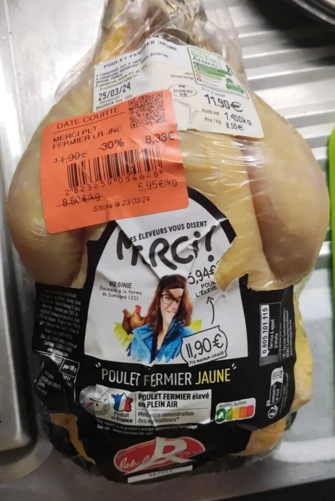 Poulet fermier jaune