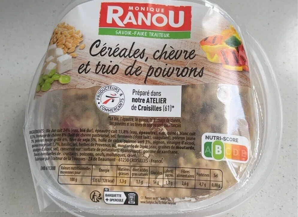 Cereales, chevre et trio de pouvrond