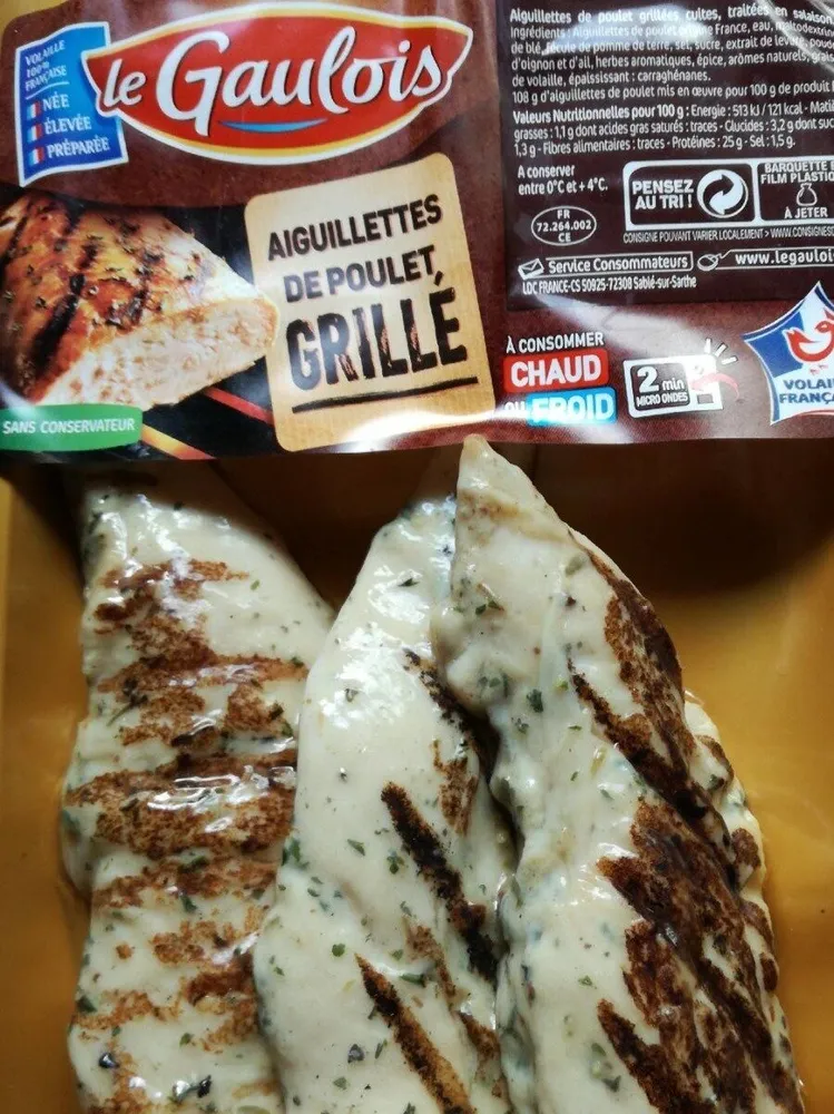 Aiguillettes de poulet grillé