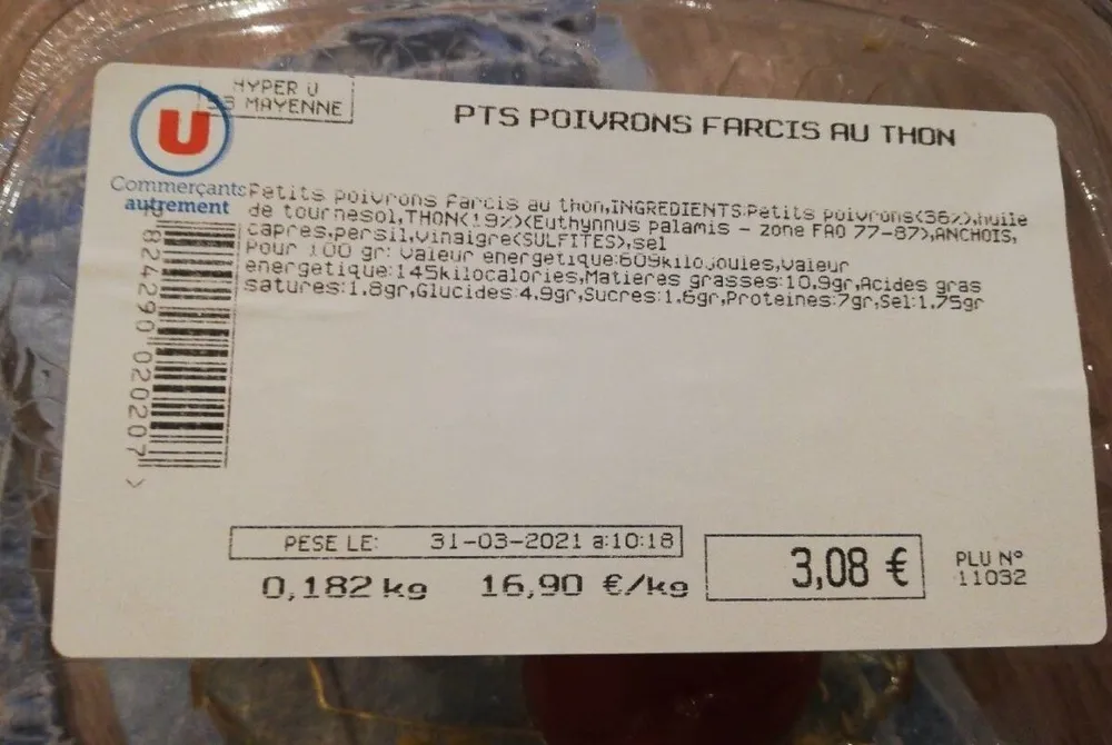 Pts poivrons farcis au thon