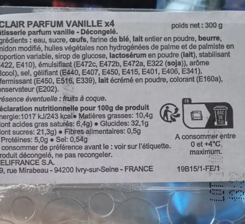 Éclair parfum vanille