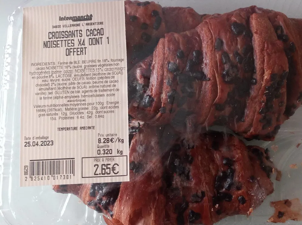 Croissants cacao - noisettes