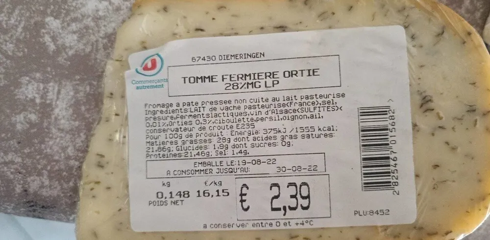 Tome Fermière aux orties