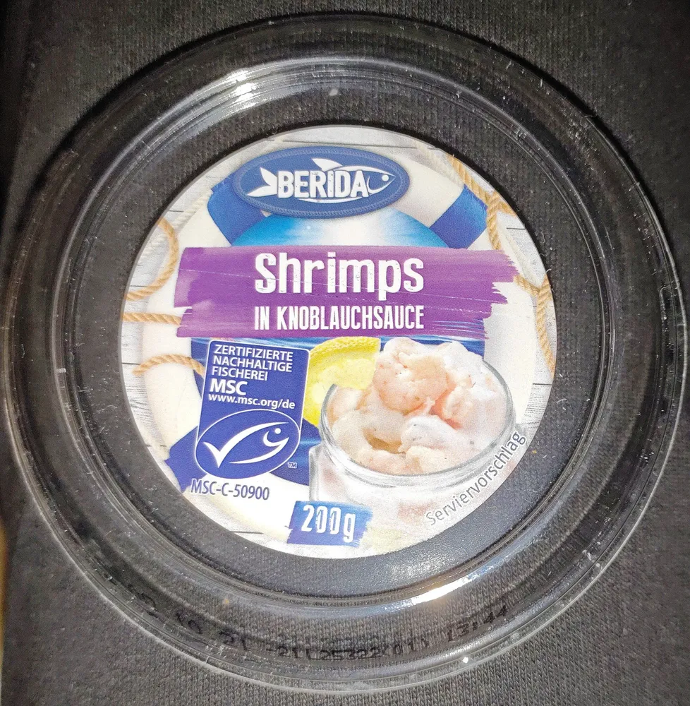 Shrimps in Knoblauchsauce