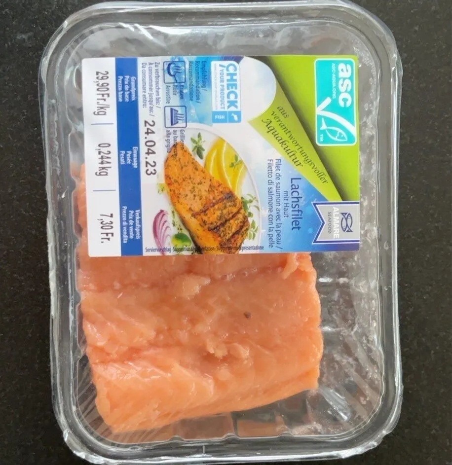 Lachfilet mit Haut
