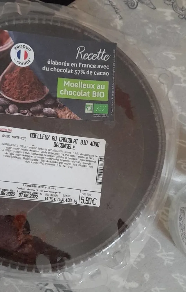 Moelleux au chocolat bio