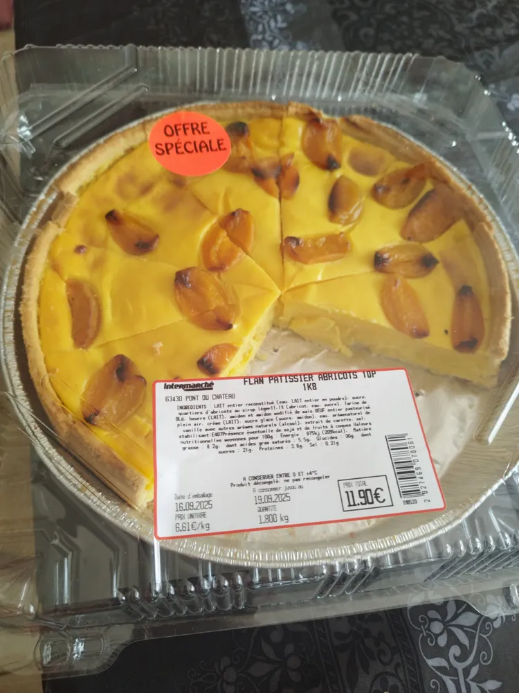 Flan pâtissier abricots