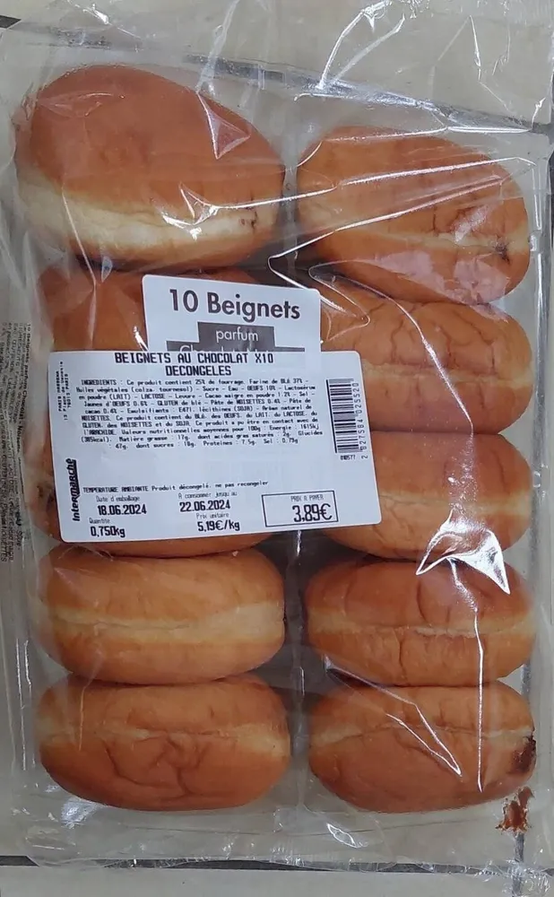 Beignets au chocolat décongelés x10