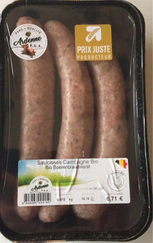 Saucisses Campagne Bio