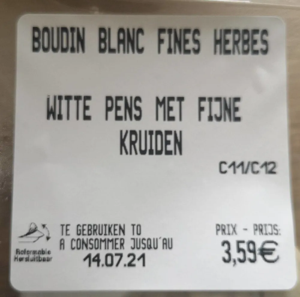 Boudin blanc fines herbes