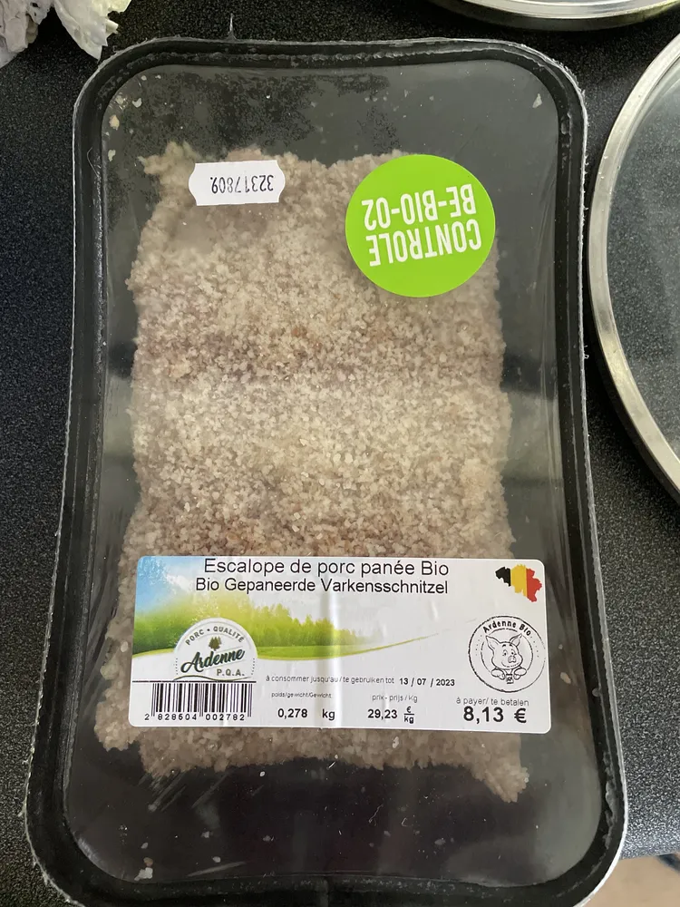 Escalope de porc panée Bio / Bio Gepaneerde Varkensschnitzel