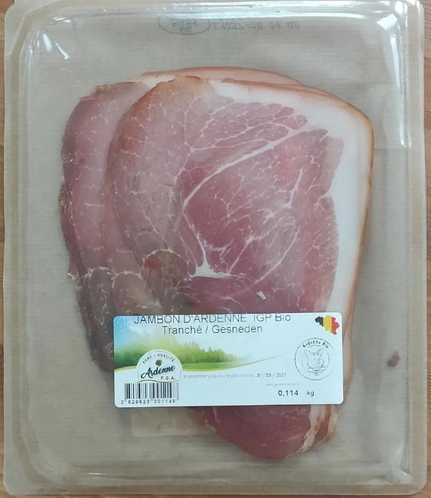Jambon d'Ardenne IGP bio tranché