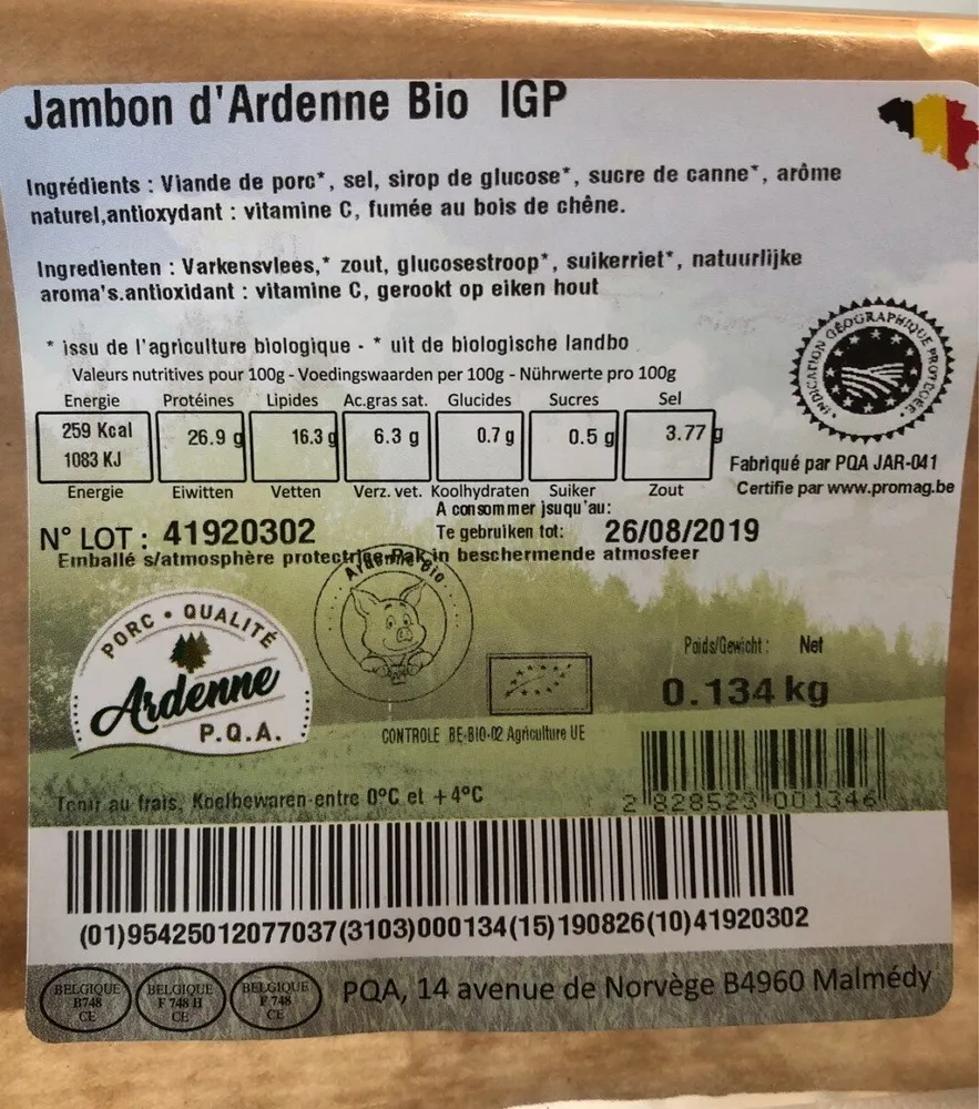 Jambon d'Ardenne bio