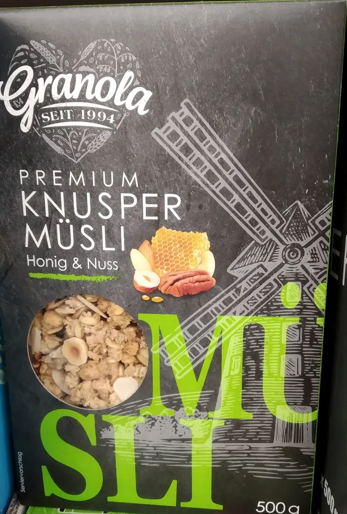 Premium knusper Musli Honig & Nuss