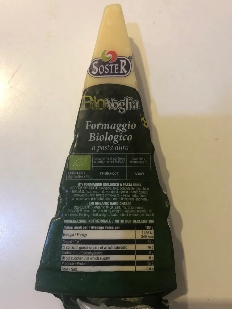 Formaggio Biologico A Pasta Dura