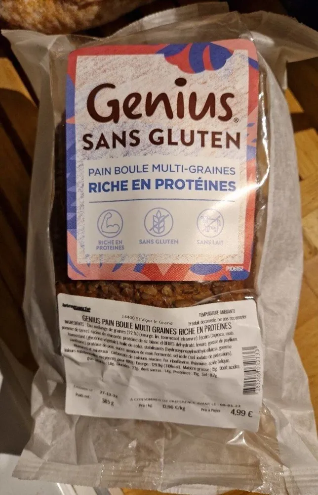 Genius sans gluten  pain boule multigraines