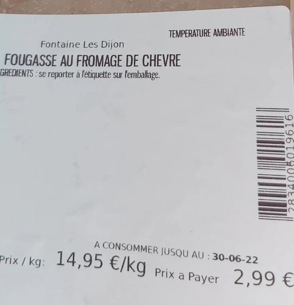 Fougasse au  fromage de chevre