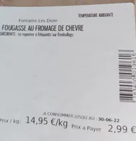 Fougasse au  fromage de chevre