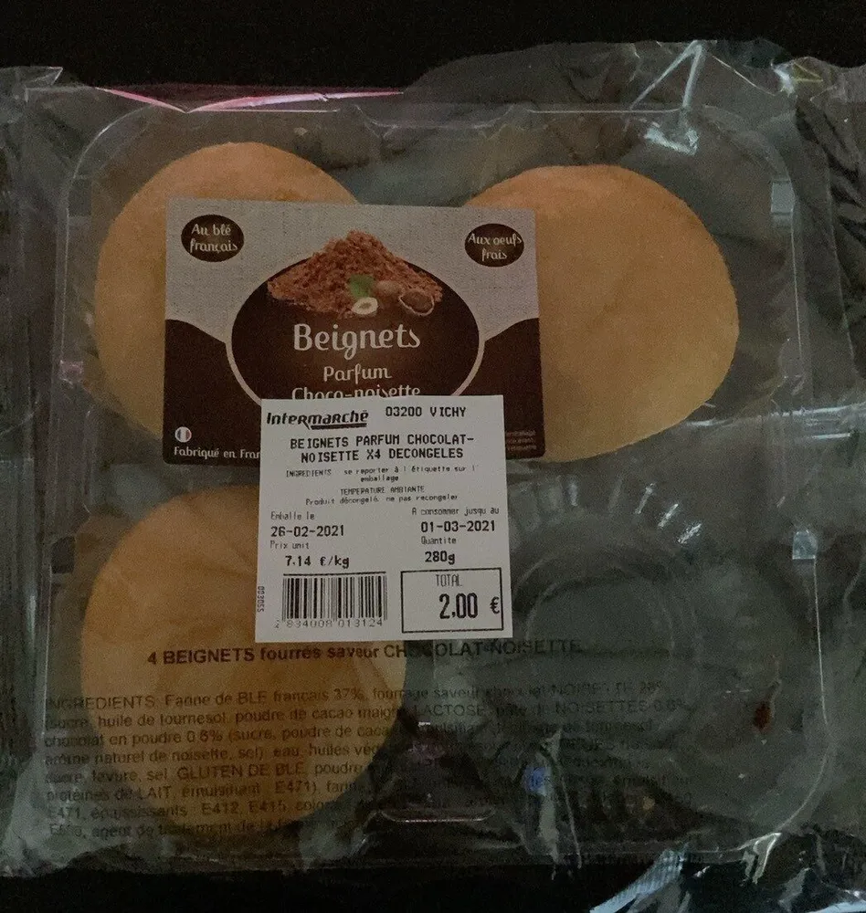 Beignets parfum chocot noisette