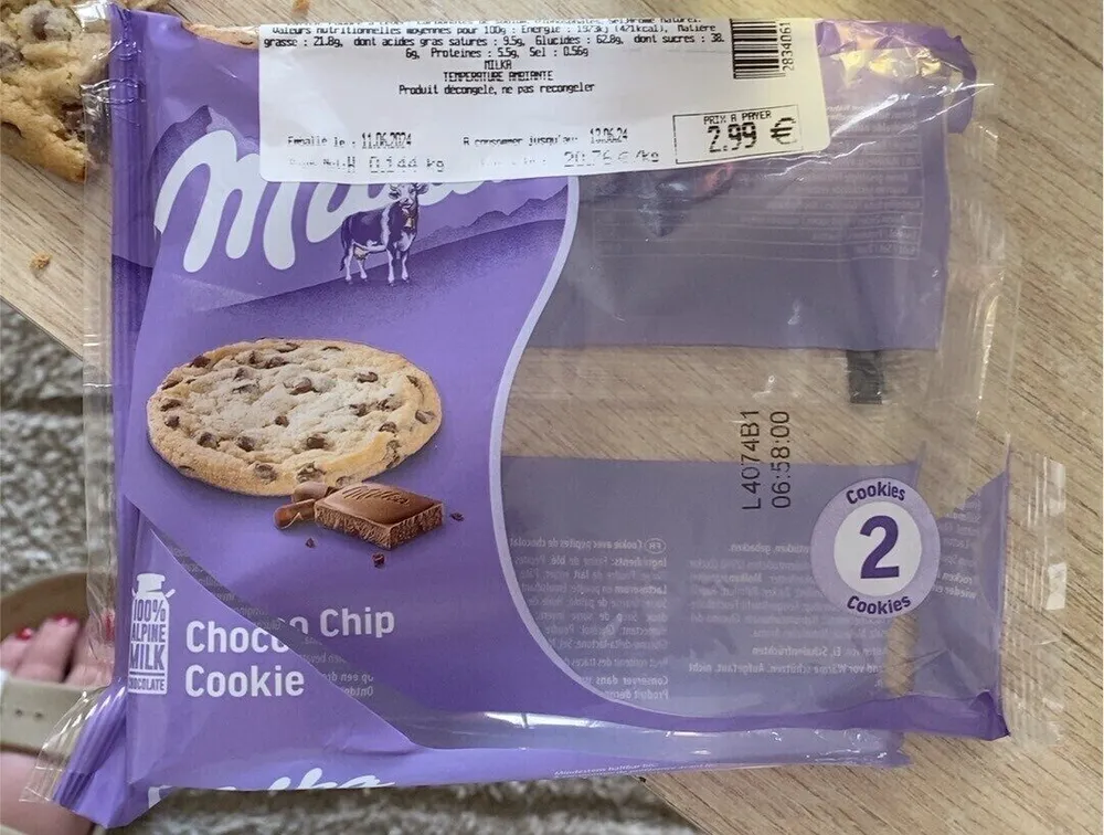 Cookies milka x2 decongele