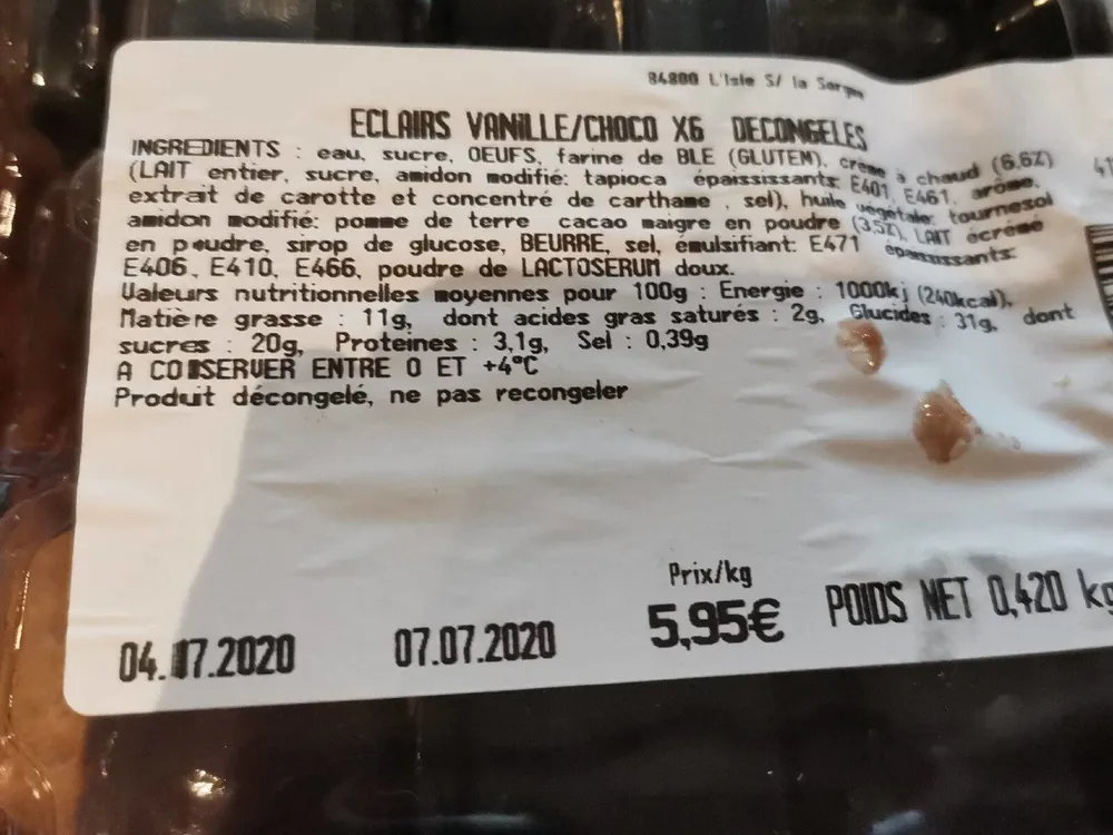 Éclaire vanille chocolat