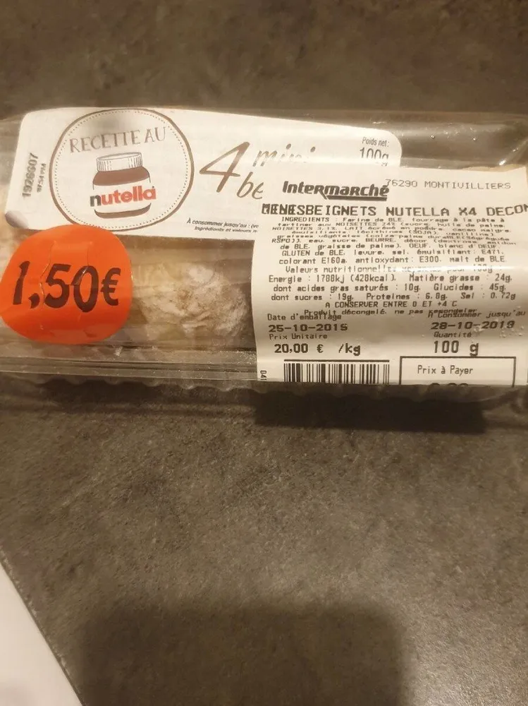 Mini beignet nutella