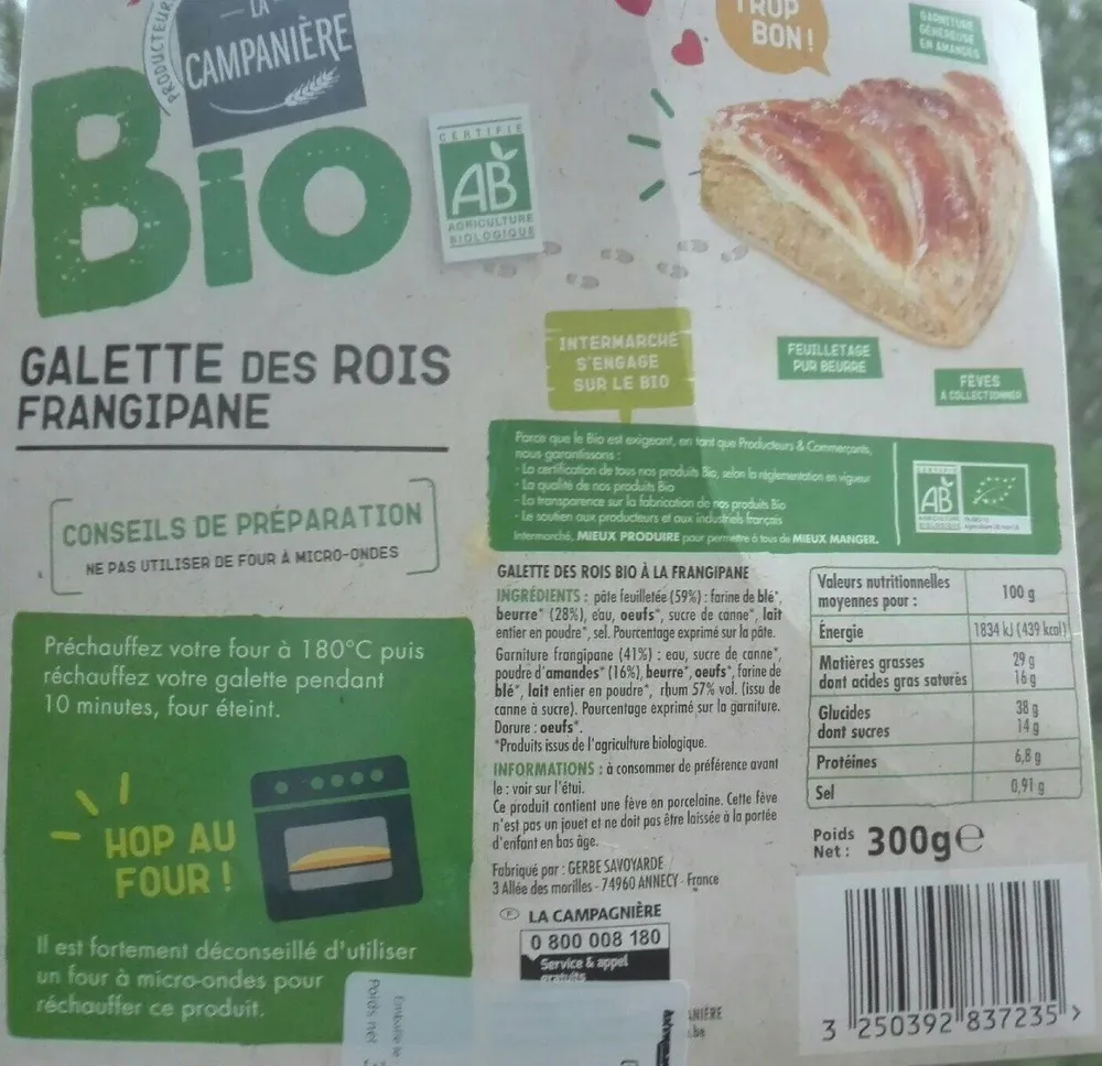 GALETTE FRANGIPANE BIO