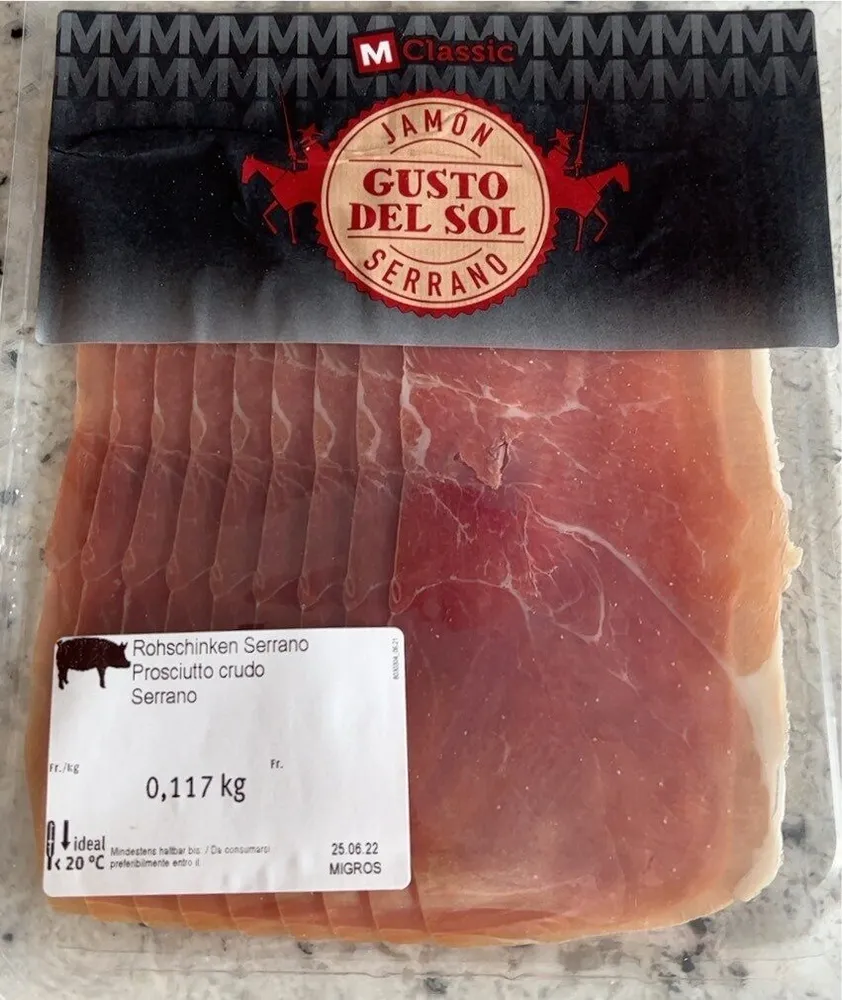 Prosciutto crudo serano
