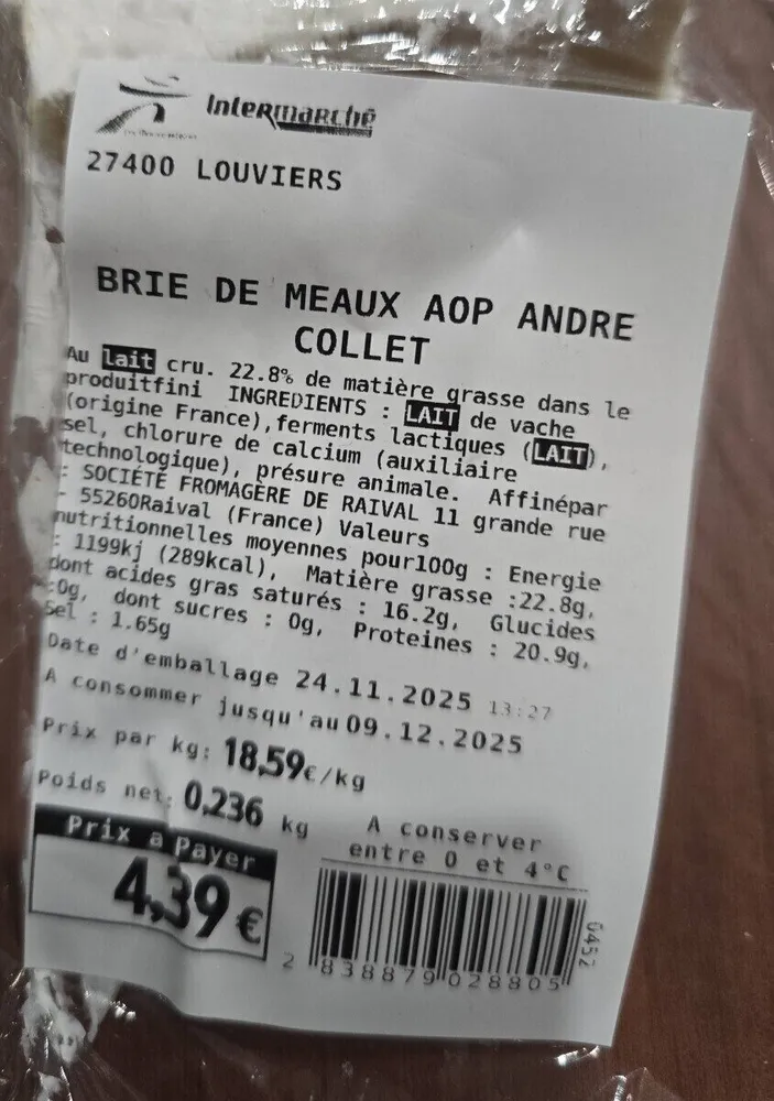 Brie de meaux AOP ANDRE COLLET