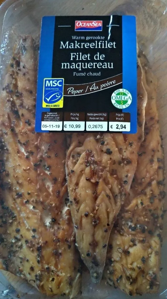 Filet de maquereau fumé au poivre