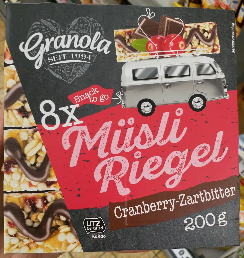 Müsli Riegel Cranberry-Zartbitter