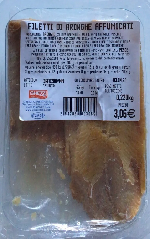 Filetti di aringhe affumicati