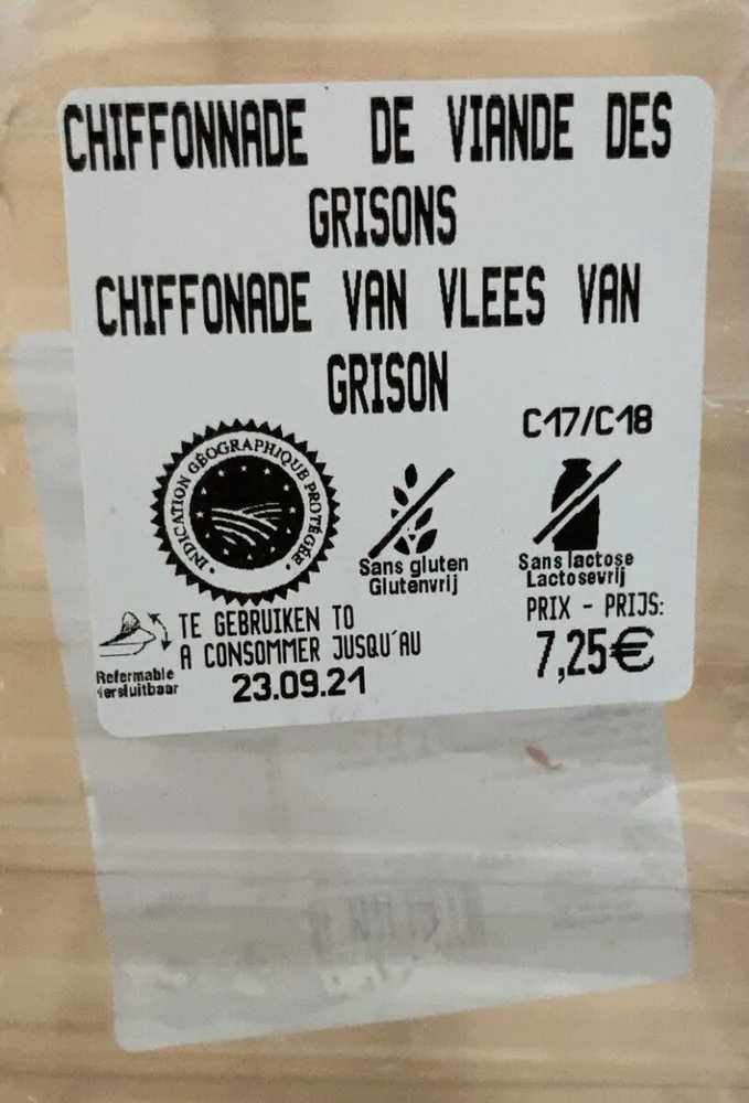 Chiffonnade de viande des grisons
