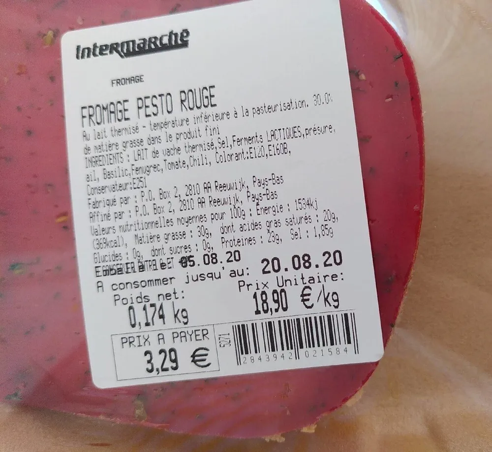 Fromage pesto rouge