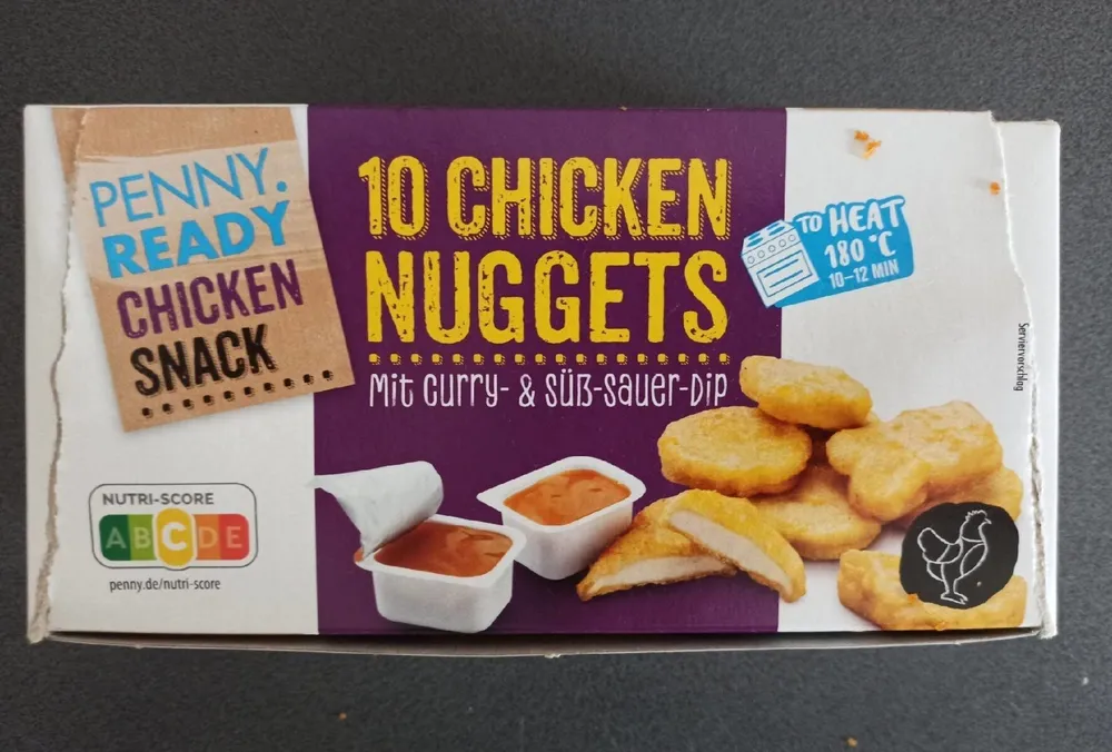 10 CHICKEN NUGGETS Mit Curry- & Süß-sauer-Dip