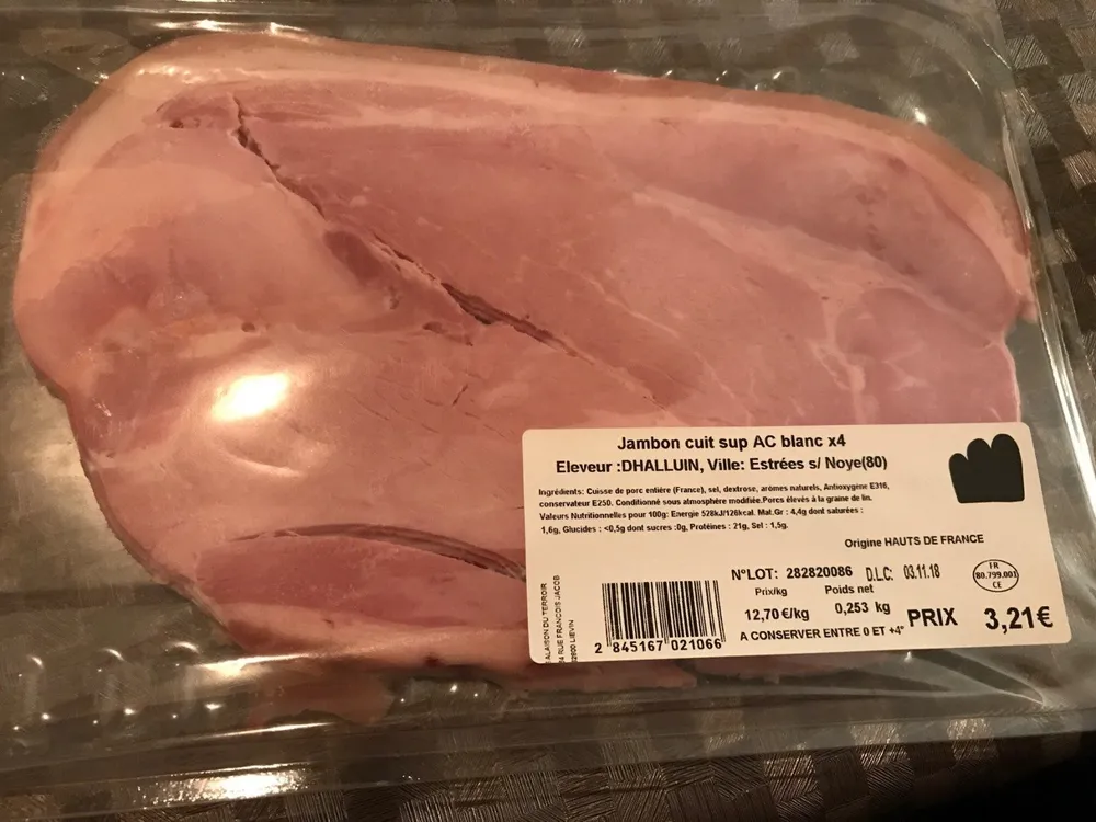 Jambon cuit superieur AC blanc
