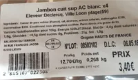 Jambon cuit sup AC blanc