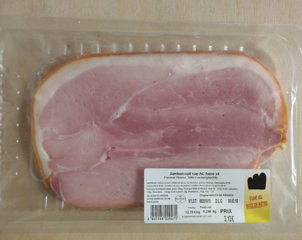Jambon cuit sup AC fumé X4