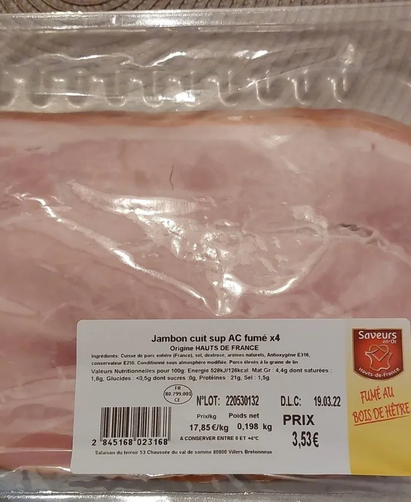 Jambon cuit sup ac fumé