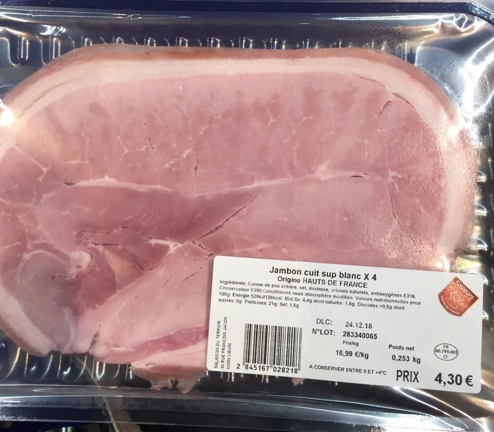 Jambon cuit sup blanc