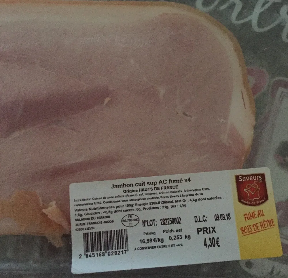 Jambon cuit sup AC fumé